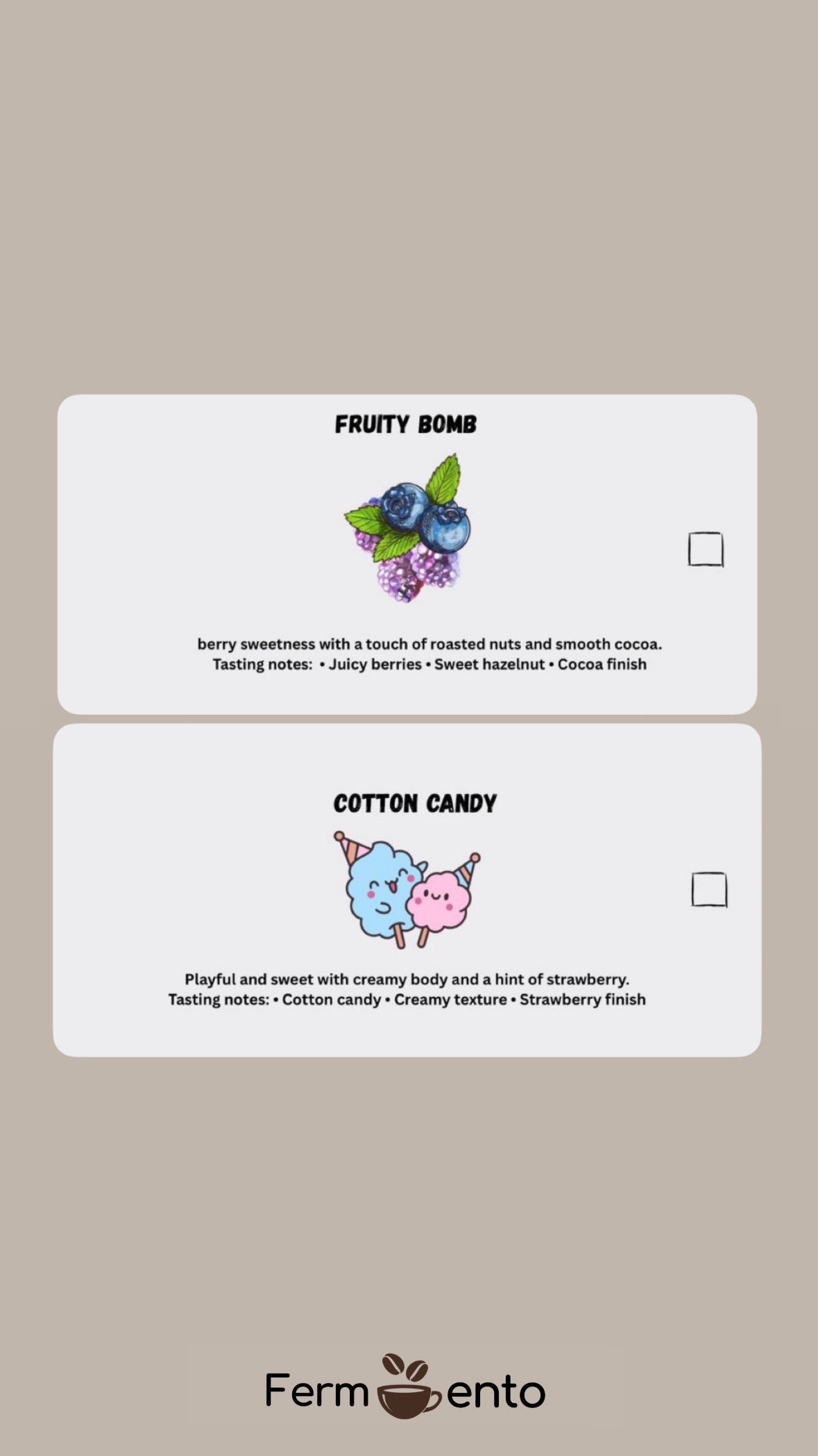 cotton candy + fruity bomb (Context cafe) box