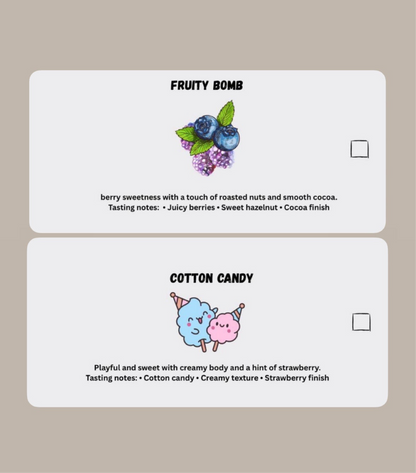 cotton candy + fruity bomb (Context cafe) box