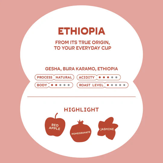 Ethiopia, Gesha - (Red Apple/Jasmine/Pomegranate) 200g