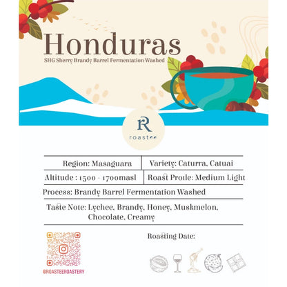 HONDURAS SHG Sherry Brandy Barrel Fermentation (Lychee, Brandy, Honey) 200g